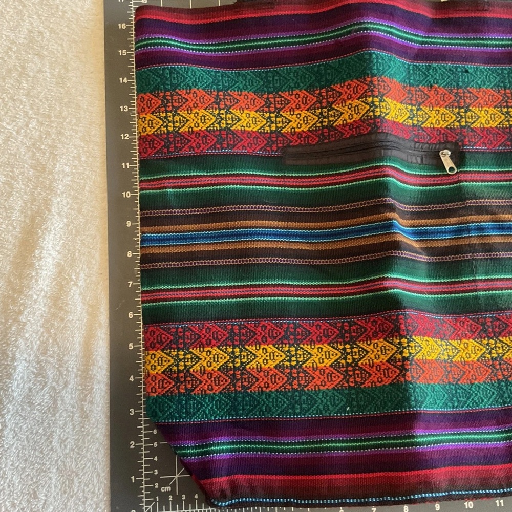 striped zipped tote bag - Picture 3 of 9